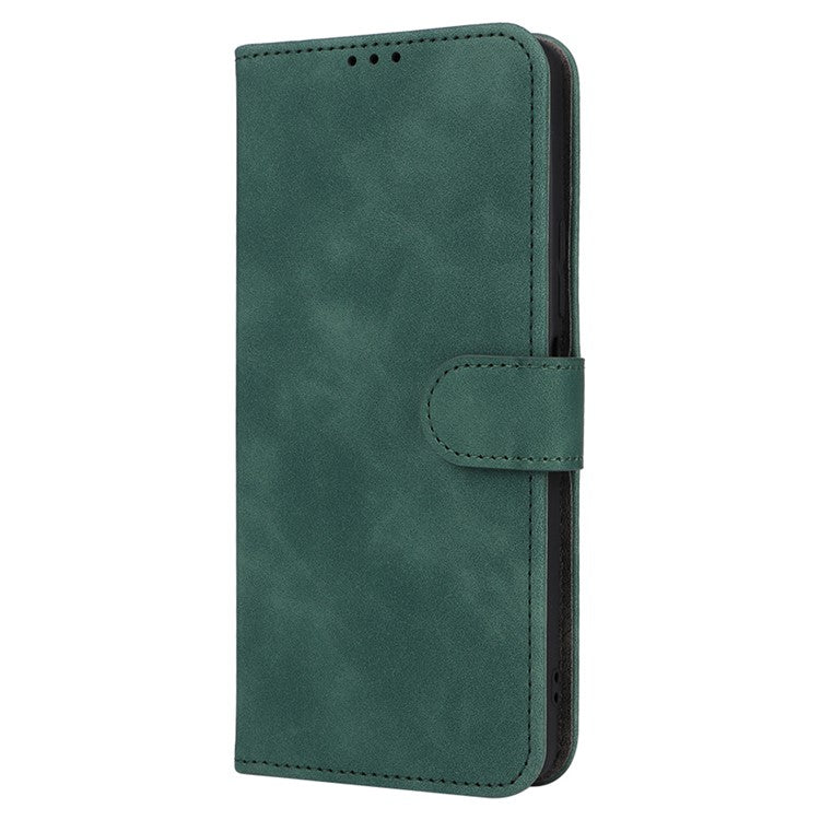 For vivo iQOO Z7 5G Skin-touch Leather Phone Case Wallet Stand Folio Flip Cover - Green