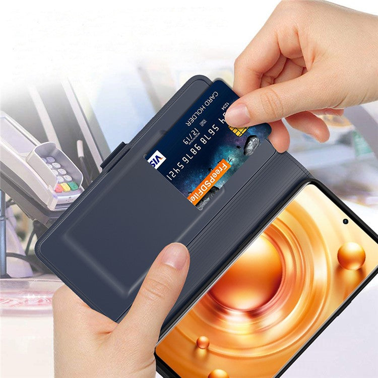 For vivo Y11 (2023) PU Leather Flip Cover Card Slot Stand Magnetic Protective Phone Case - Blue