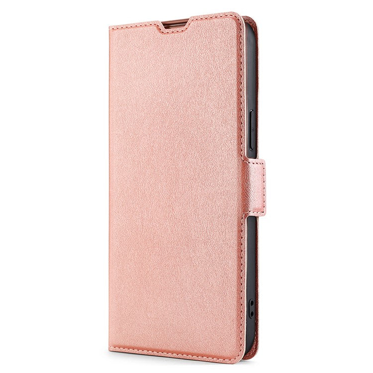 Protective Case for vivo S16e 5G PU Leather Flip Cover with Card Slot Stand Phone Shell - Rose Gold