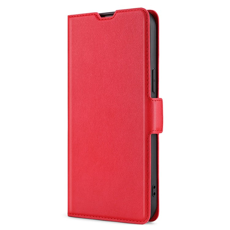 Protective Case for vivo S16e 5G PU Leather Flip Cover with Card Slot Stand Phone Shell - Red