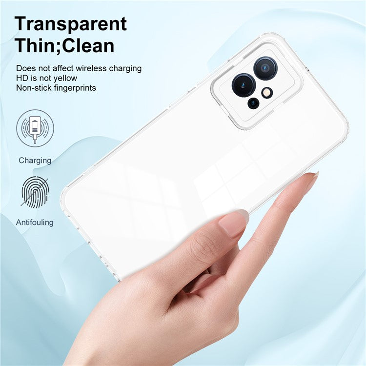 For vivo Y30 / Y33s / T1 / Y75 / Y55 5G 3-in-1 Transparent Phone Cover TPU + PC Camera Protection Back Case - White