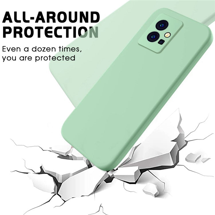 For vivo Y75 5G / Y55 5G / Y33s 5G / Y30 5G / Y55s 5G Liquid Silicone Phone Case Protective Cover with Strap - Green