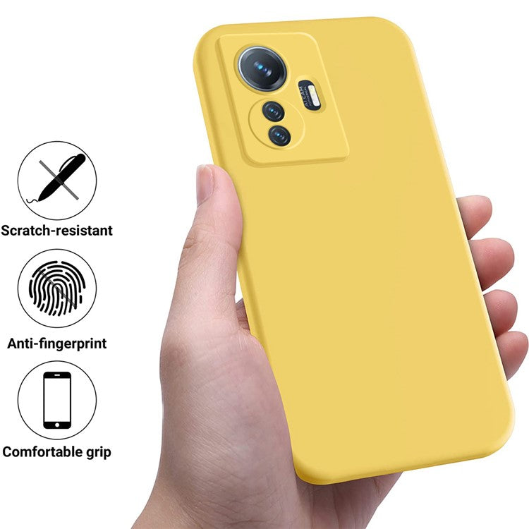 For vivo Y77 5G / Y77e 5G / iQOO Z6 Lite 5G Liquid Silicone Anti-drop Phone Case Soft Lining Protective Cover with Strap - Yellow