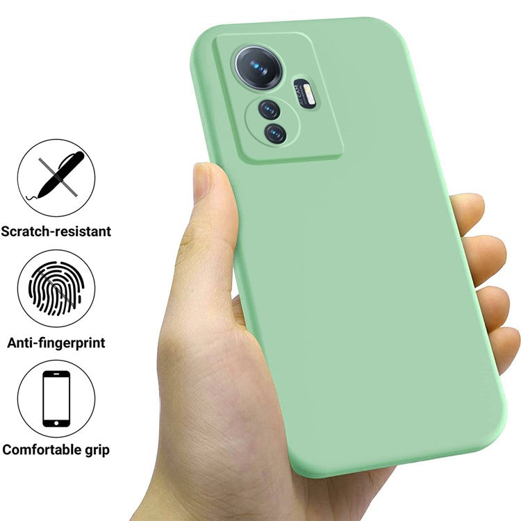 For vivo Y77 5G / Y77e 5G / iQOO Z6 Lite 5G Liquid Silicone Anti-drop Phone Case Soft Lining Protective Cover with Strap - Green