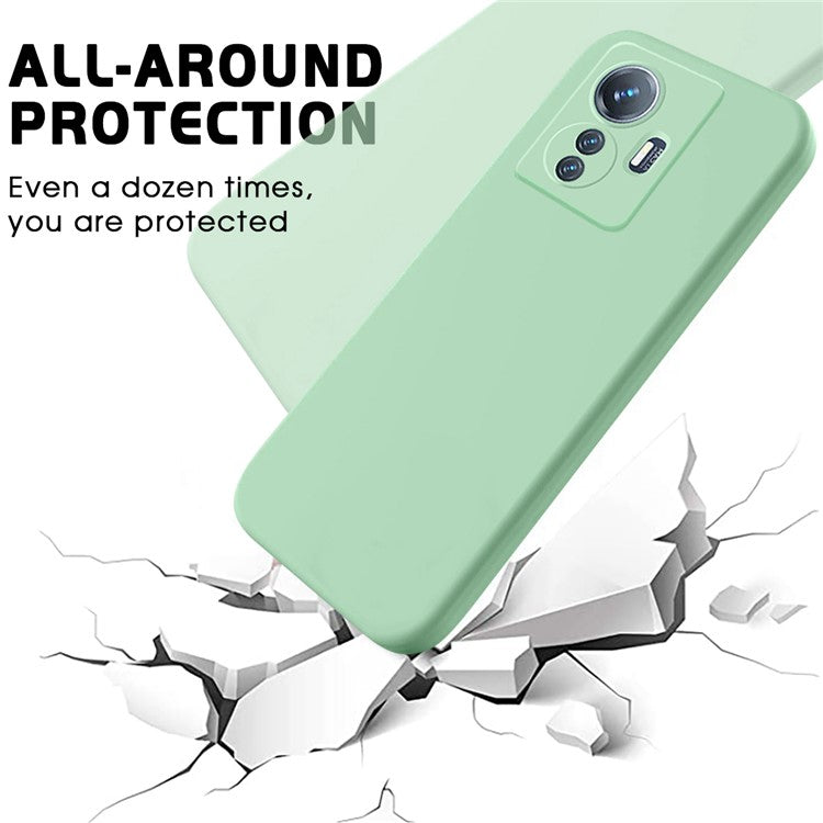 For vivo Y77 5G / Y77e 5G / iQOO Z6 Lite 5G Liquid Silicone Anti-drop Phone Case Soft Lining Protective Cover with Strap - Green