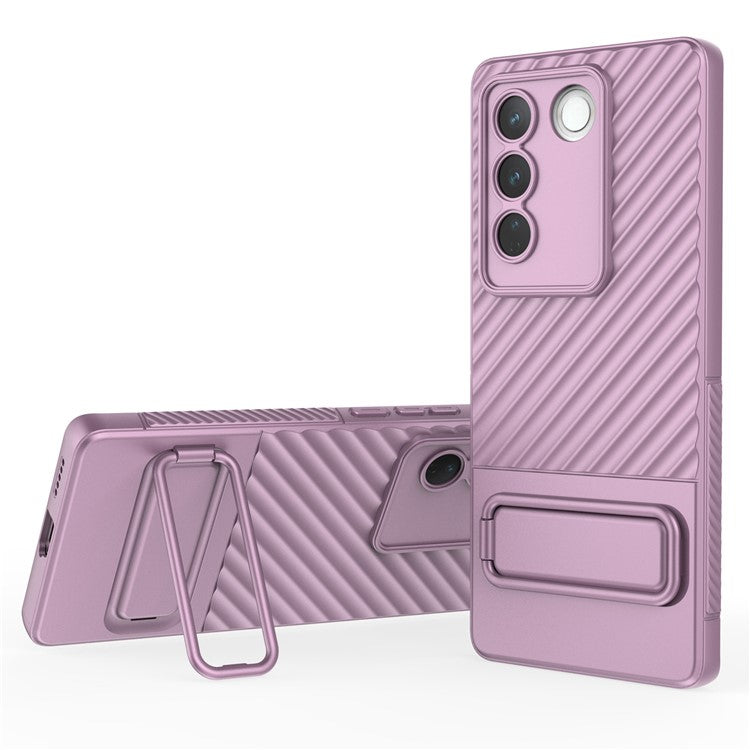 For vivo S16 / S16 Pro TPU Phone Case Kickstand Rugged Phone Cover Skin-Touch Slim Phone Shell - Light Purple