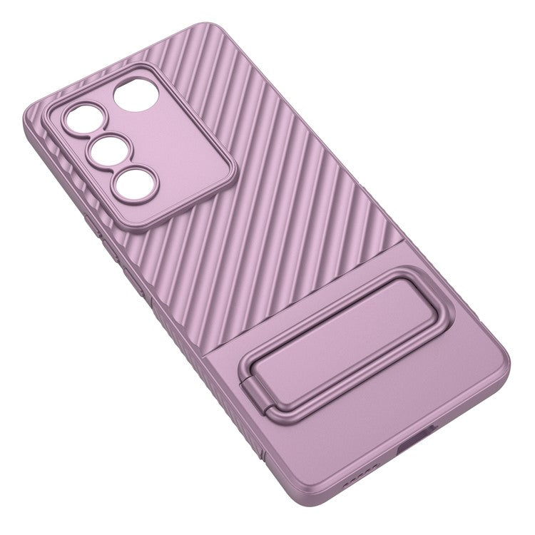 For vivo S16 / S16 Pro TPU Phone Case Kickstand Rugged Phone Cover Skin-Touch Slim Phone Shell - Light Purple