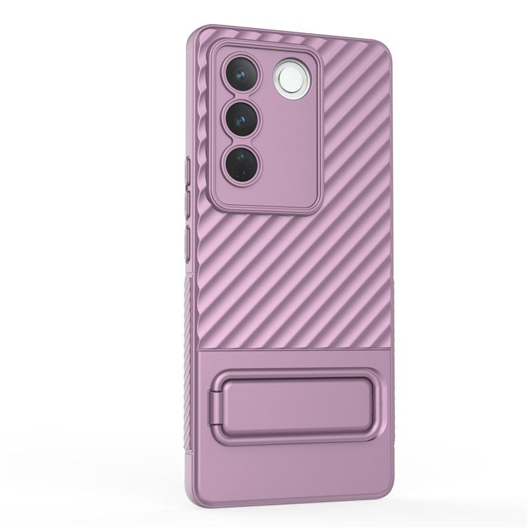 For vivo S16 / S16 Pro TPU Phone Case Kickstand Rugged Phone Cover Skin-Touch Slim Phone Shell - Light Purple