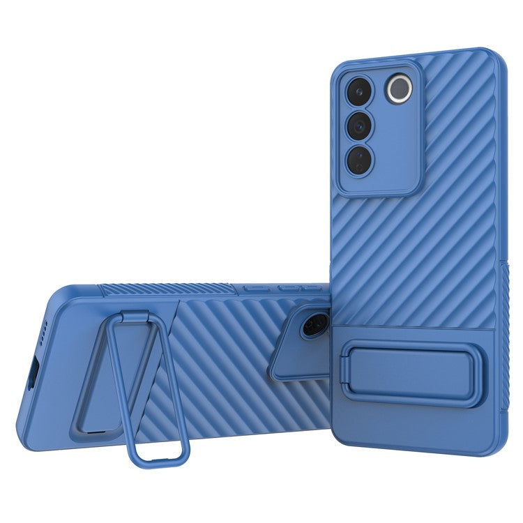 Rugged Shockproof Case for vivo S16e 5G TPU Phone Shell Slim Phone Cover with Kickstand - Baby Blue