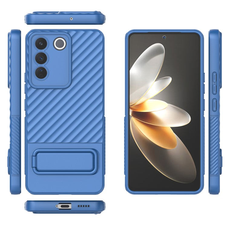 Rugged Shockproof Case for vivo S16e 5G TPU Phone Shell Slim Phone Cover with Kickstand - Baby Blue