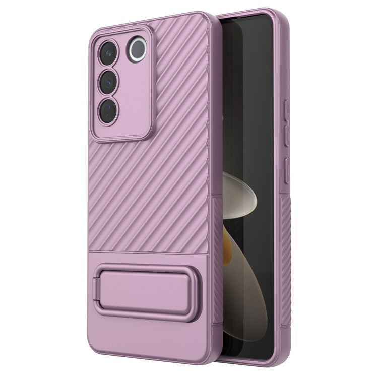 Rugged Shockproof Case for vivo S16e 5G TPU Phone Shell Slim Phone Cover with Kickstand - Light Purple