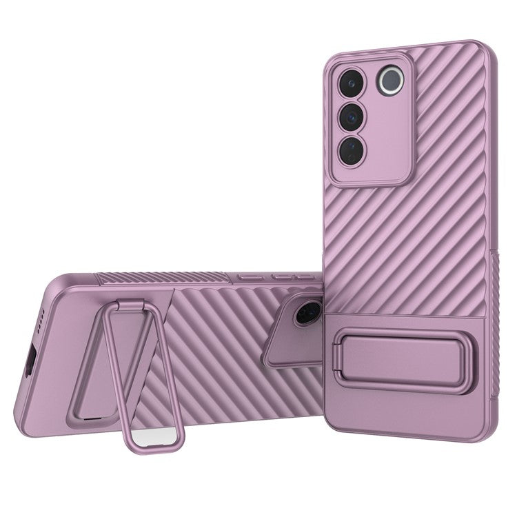 Rugged Shockproof Case for vivo S16e 5G TPU Phone Shell Slim Phone Cover with Kickstand - Light Purple