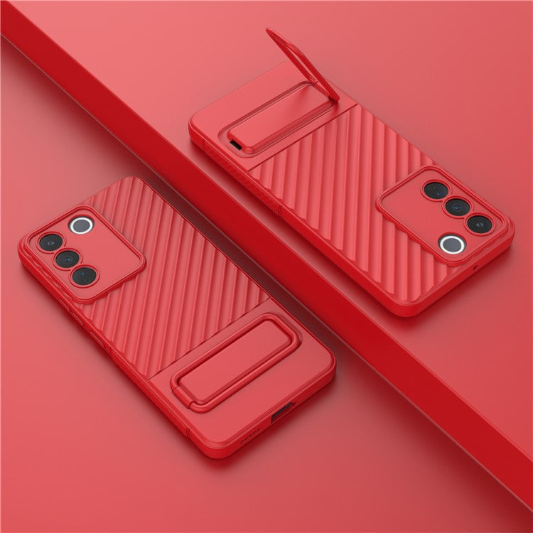 Rugged Shockproof Case for vivo S16e 5G TPU Phone Shell Slim Phone Cover with Kickstand - Red