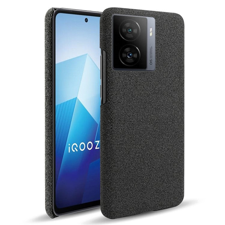 For vivo iQOO Z7 5G Shockproof Cell Phone Case Cloth+Hard PC Smartphone Cover - Black