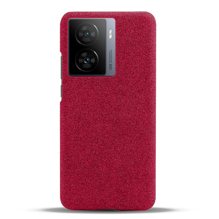 For vivo iQOO Z7 5G Shockproof Cell Phone Case Cloth+Hard PC Smartphone Cover - Red