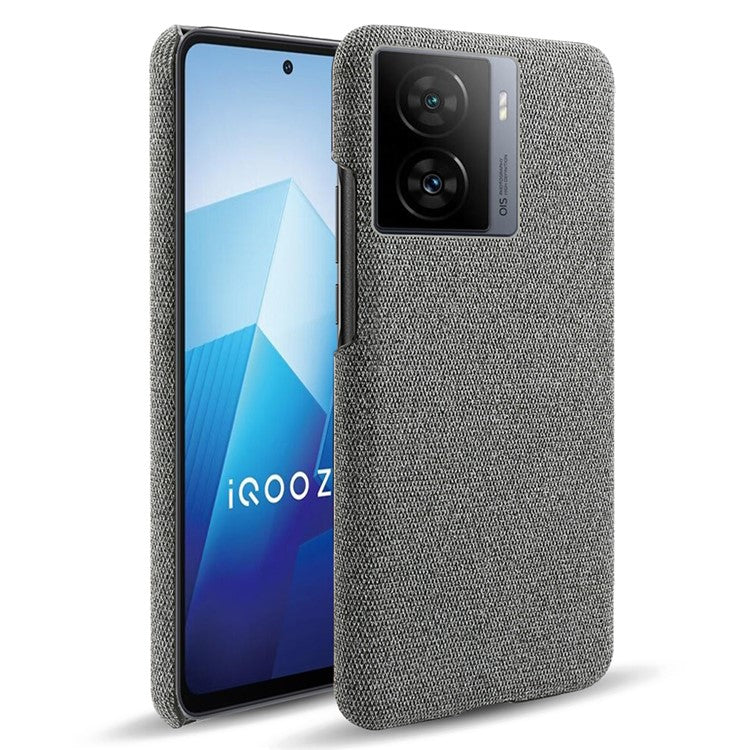 For vivo iQOO Z7 5G Shockproof Cell Phone Case Cloth+Hard PC Smartphone Cover - Grey