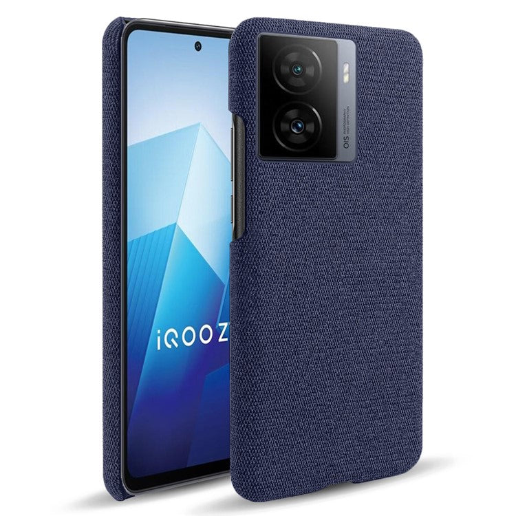 For vivo iQOO Z7 5G Shockproof Cell Phone Case Cloth+Hard PC Smartphone Cover - Blue