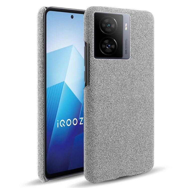 For vivo iQOO Z7 5G Shockproof Cell Phone Case Cloth+Hard PC Smartphone Cover - Light Grey