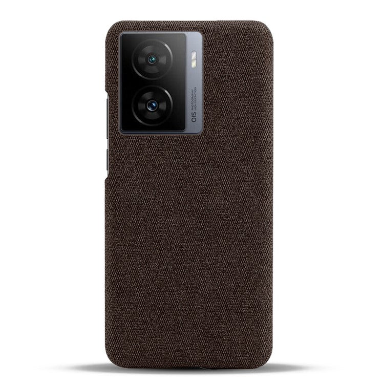 For vivo iQOO Z7 5G Shockproof Cell Phone Case Cloth+Hard PC Smartphone Cover - Brown