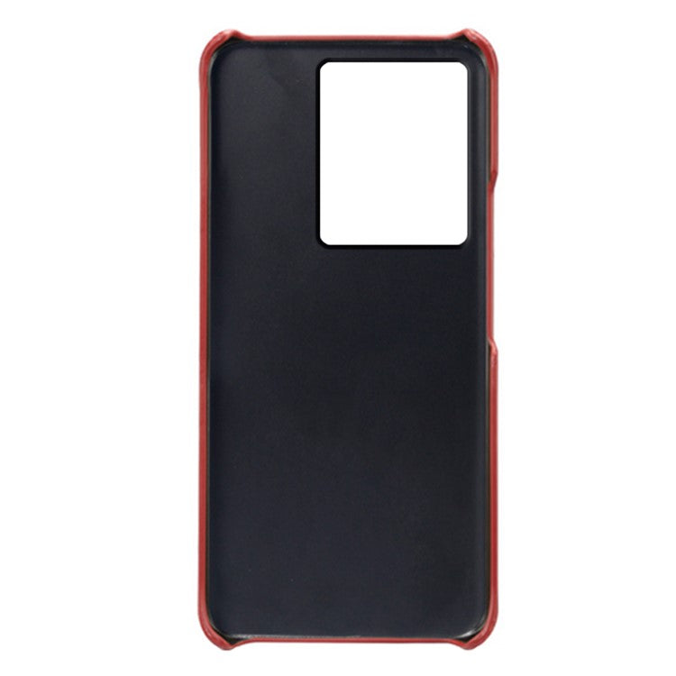 For vivo iQOO Z7 5G Dual Card Slots Pocket PU Leather + Hard PC Cover Phone Case - Red