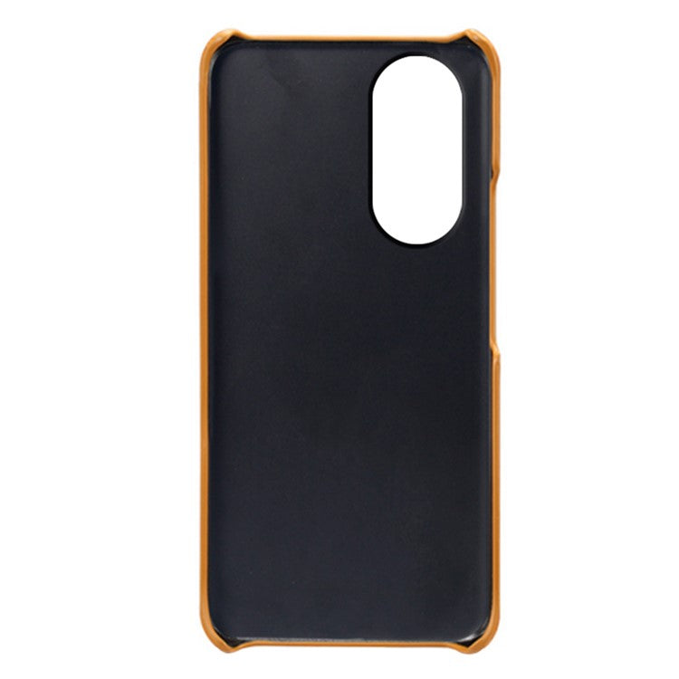 For vivo Y100 5G Drop Protection Phone Case Dual Card Slots PU Leather Coated PC Cover - Orange