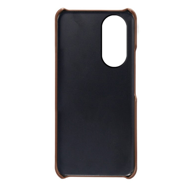 For vivo Y100 5G Drop Protection Phone Case Dual Card Slots PU Leather Coated PC Cover - Brown