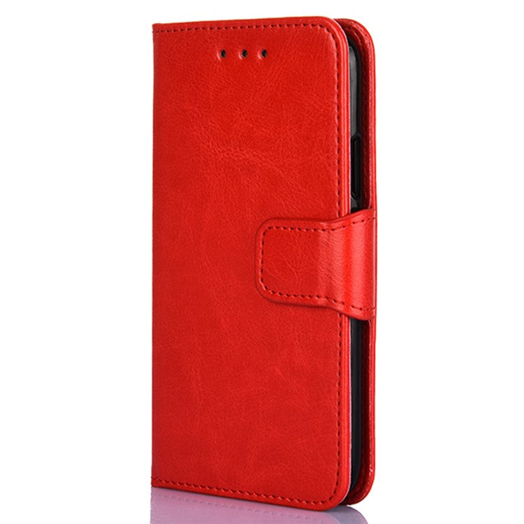 For vivo S16e 5G Textured PU Leather Protective Case Anti-Drop Wallet Phone Stand Shell  - Red