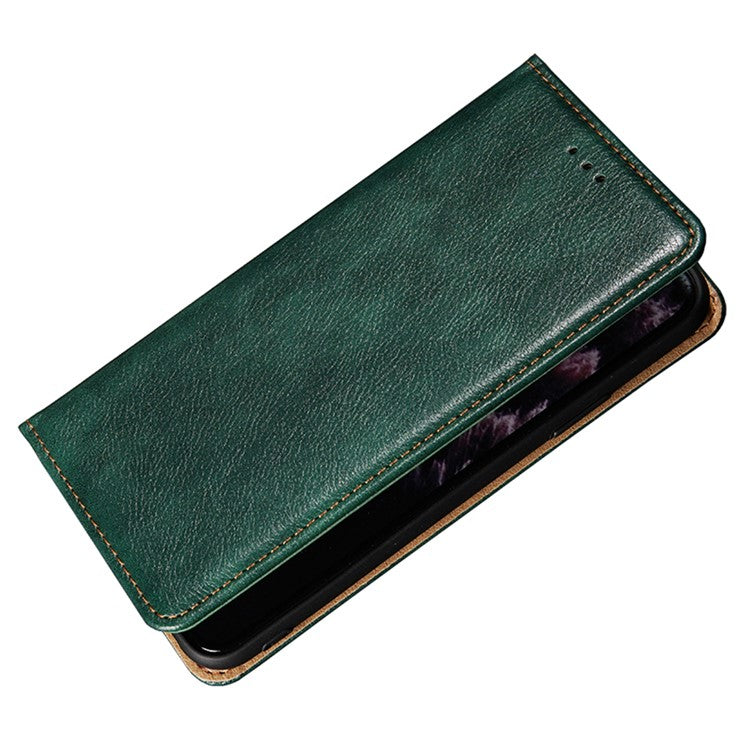 For vivo S16e 5G PU Leather Wallet Stand Case Magnetic Closing Anti-drop Phone Cover - Green