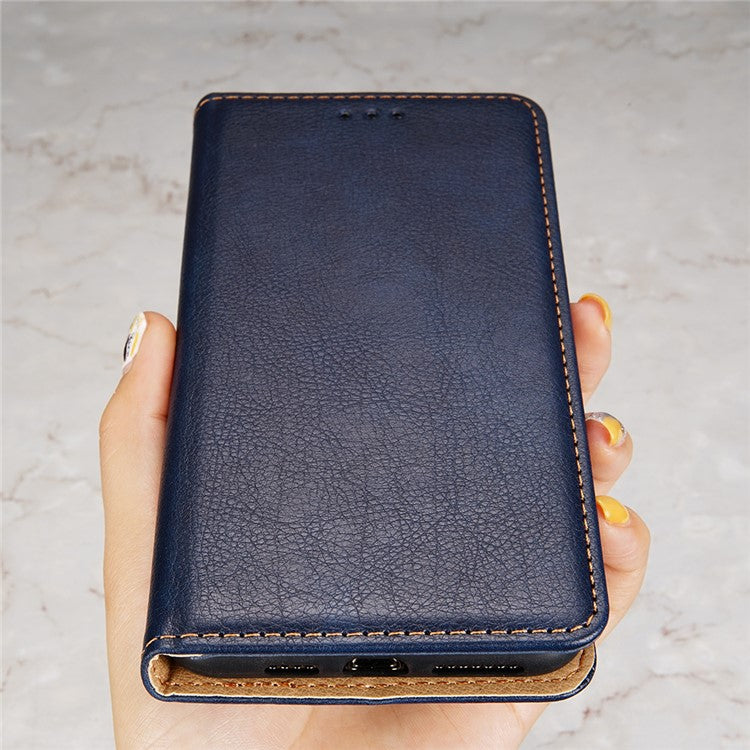 For vivo S16e 5G PU Leather Wallet Stand Case Magnetic Closing Anti-drop Phone Cover - Blue