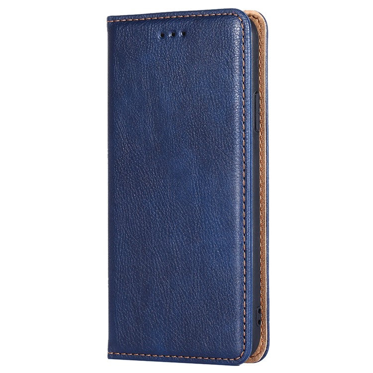 For vivo S16e 5G PU Leather Wallet Stand Case Magnetic Closing Anti-drop Phone Cover - Blue