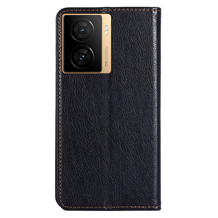 PU Leather Phone Case Wallet for vivo iQOO Z7 5G , Stand Design Magnetic Closing Anti-drop Phone Cover - Black