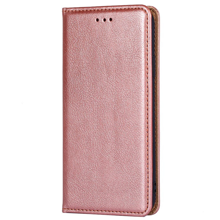 PU Leather Phone Case Wallet for vivo iQOO Z7 5G , Stand Design Magnetic Closing Anti-drop Phone Cover - Rose Gold