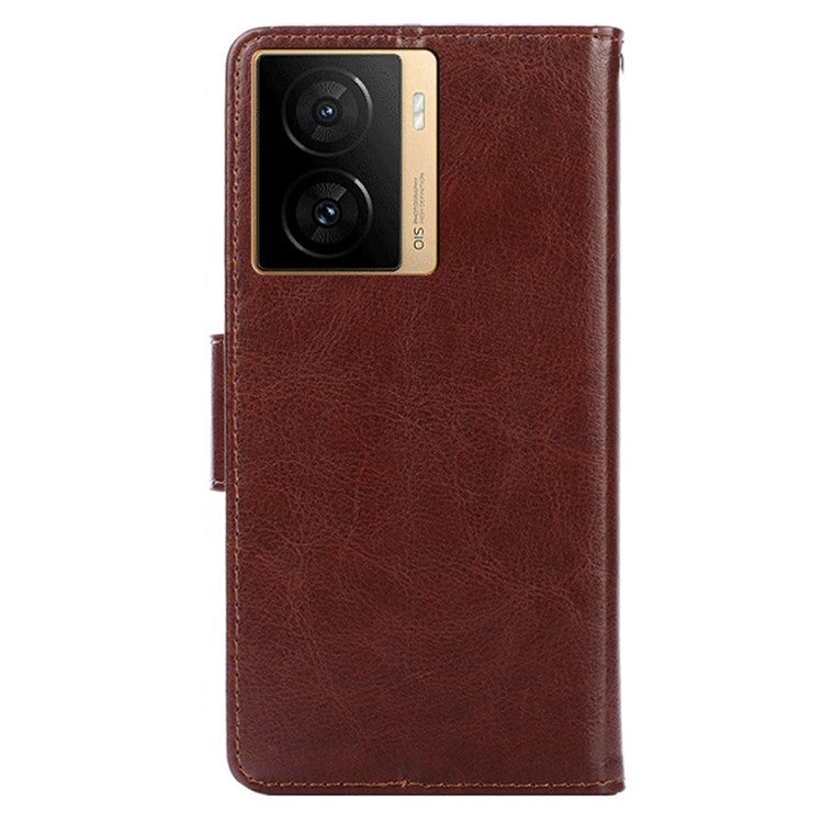 For vivo iQOO Z7 5G Leather Wallet Phone Case Shockproof Folding Stand Cover - Brown