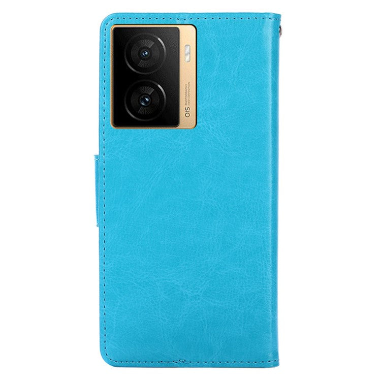 For vivo iQOO Z7 5G Leather Wallet Phone Case Shockproof Folding Stand Cover - Baby Blue