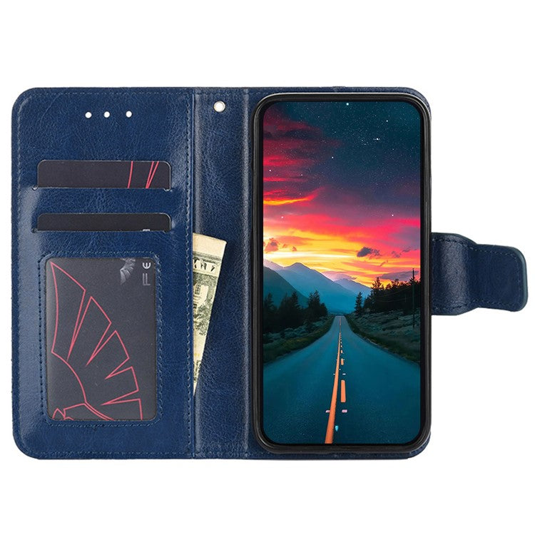 For vivo iQOO Z7 5G Leather Wallet Phone Case Shockproof Folding Stand Cover - Sapphire