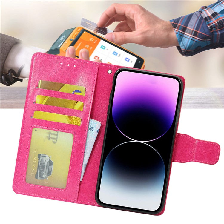 For vivo iQOO Z7 5G Leather Wallet Phone Case Shockproof Folding Stand Cover - Rose