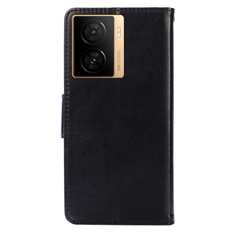 For vivo iQOO Z7 5G Leather Wallet Phone Case Shockproof Folding Stand Cover - Black