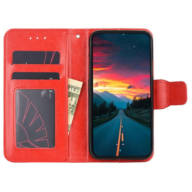 For vivo iQOO Z7 5G Leather Wallet Phone Case Shockproof Folding Stand Cover - Red