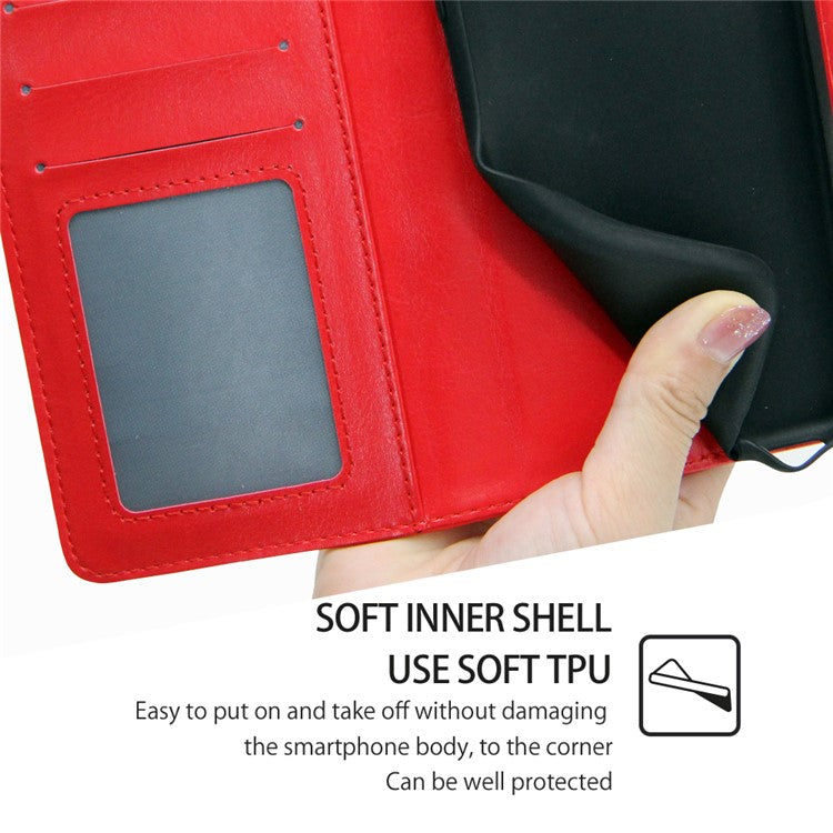 For vivo iQOO Z7 5G Leather Wallet Phone Case Shockproof Folding Stand Cover - Red