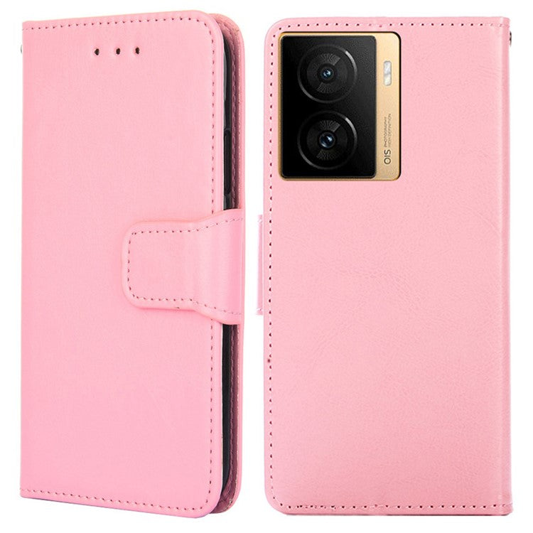 For vivo iQOO Z7 5G Leather Wallet Phone Case Shockproof Folding Stand Cover - Pink