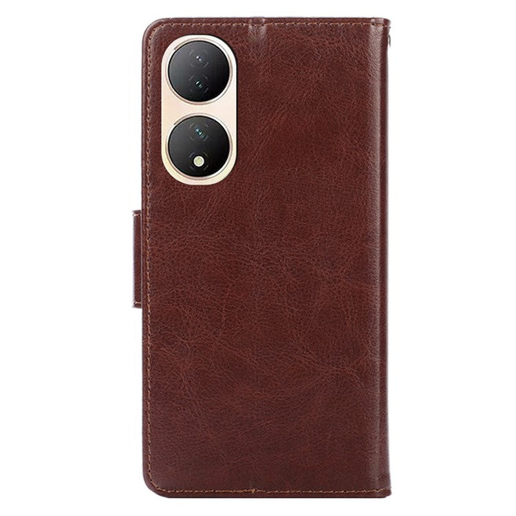 For vivo Y100 5G Shockproof Folding Stand Cover Leather Wallet Phone Case - Brown