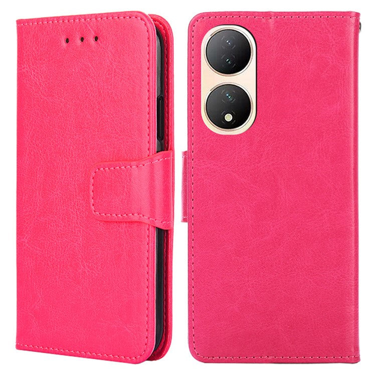 For vivo Y100 5G Shockproof Folding Stand Cover Leather Wallet Phone Case - Rose