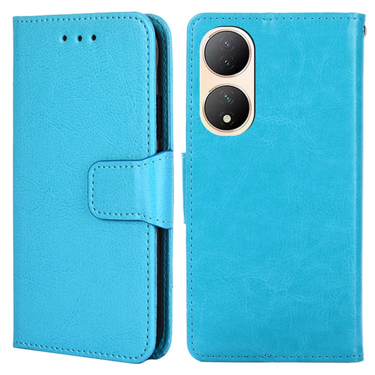 For vivo Y100 5G Shockproof Folding Stand Cover Leather Wallet Phone Case - Baby Blue