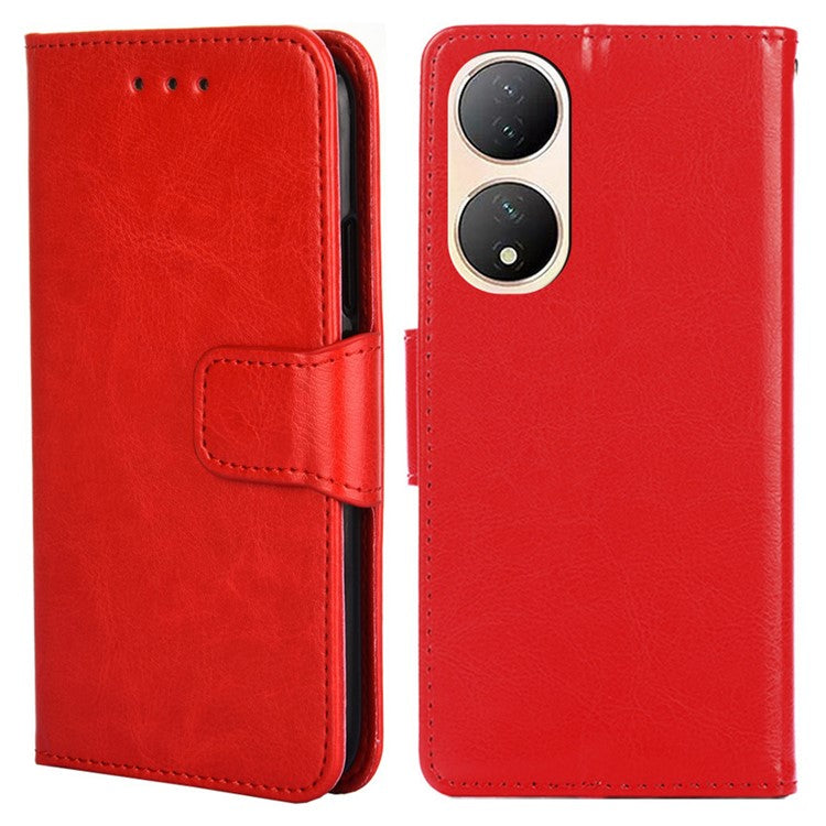 For vivo Y100 5G Shockproof Folding Stand Cover Leather Wallet Phone Case - Red