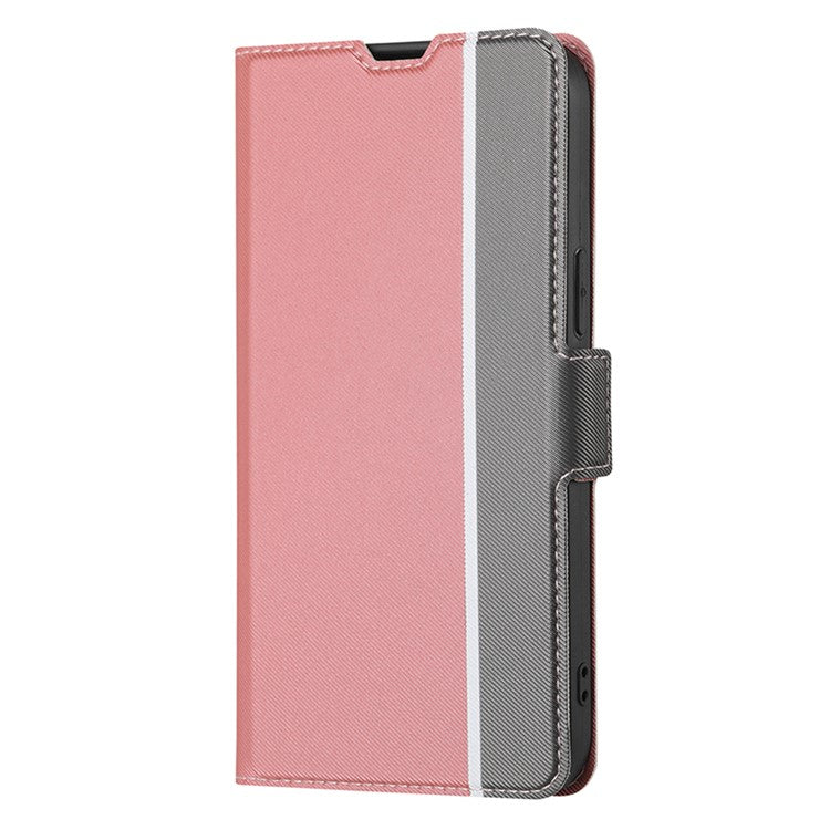 For vivo Y100 5G Twill Texture TPU+PU Leather Phone Cover Card Holder Stand Anti-Scratch Phone Case - Pink