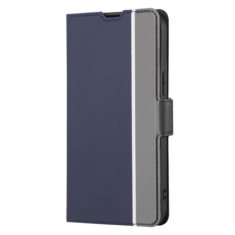 For vivo Y100 5G Twill Texture TPU+PU Leather Phone Cover Card Holder Stand Anti-Scratch Phone Case - Blue