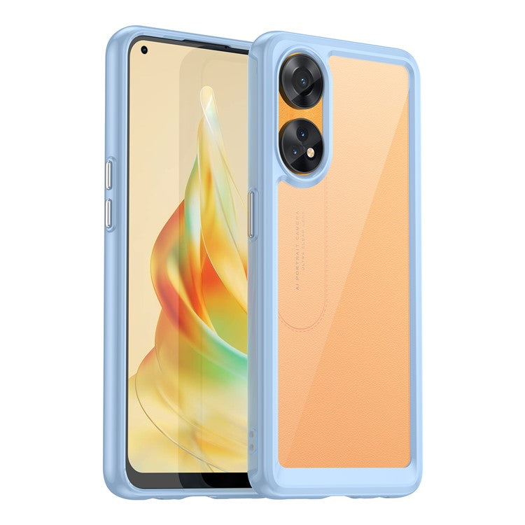 Slim-Fit Phone Cover for Oppo Reno8 T 4G , Phone Protector Anti-Dust TPU+Acrylic Cover - Blue