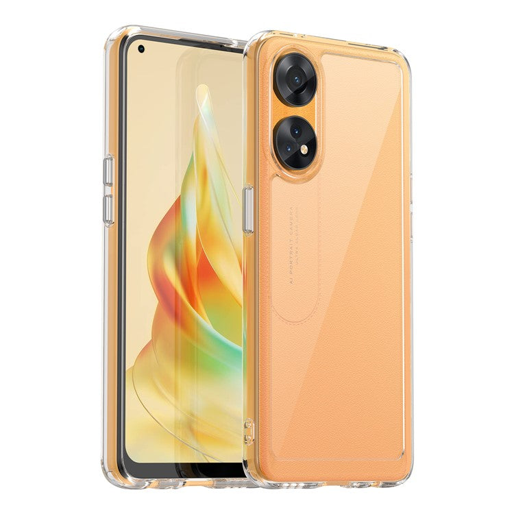 Slim-Fit Phone Cover for Oppo Reno8 T 4G , Phone Protector Anti-Dust TPU+Acrylic Cover - Transparent