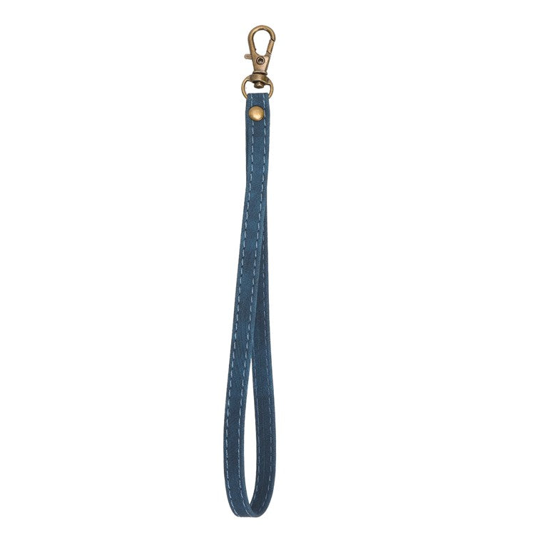 Phone Lanyard Hand Strap for Leather Case, PU Leather+Metal Phone Wrist Strap - Blue