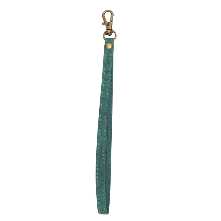 Phone Lanyard Hand Strap for Leather Case, PU Leather+Metal Phone Wrist Strap - Green